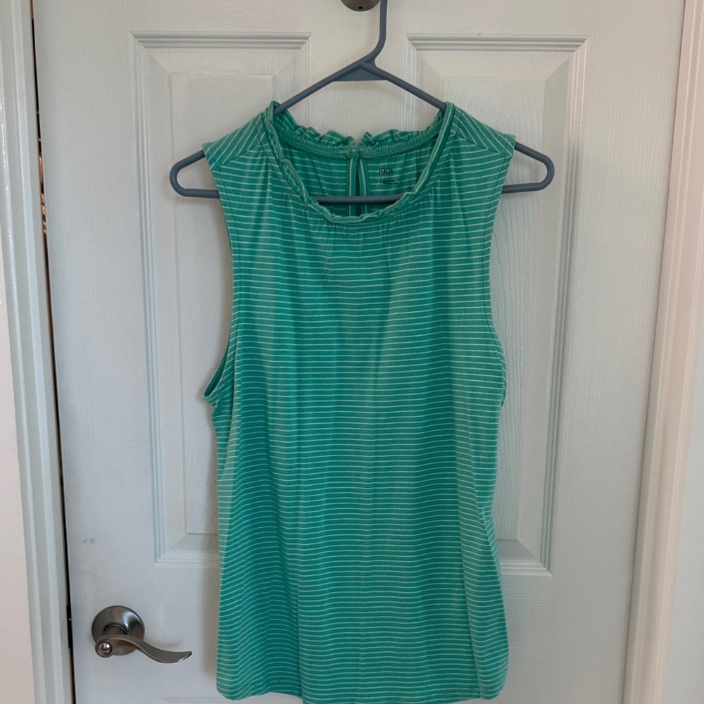 1901 Teal Striped Tank Top